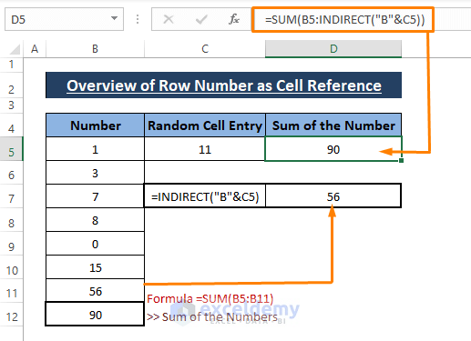 Overview-Variable Row Number as Cell Reference in Excel