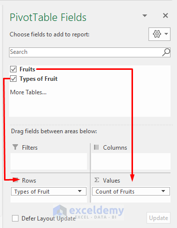 Get the Rows Count in a Group from Pivot Table