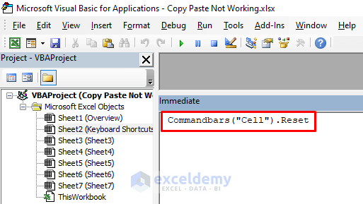 Run a VBA Code to Solve the Right Click Copy and Paste Issue in Excel