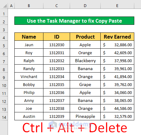 Apply the Task Manager Command to Solve the Right Click Copy and Paste in Excel