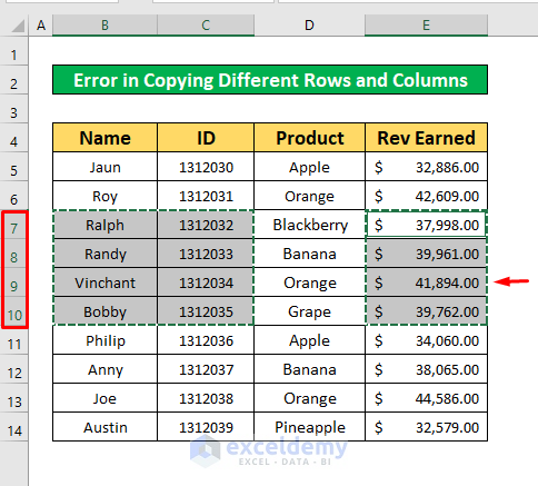Fix Right Click Copy and Paste Not Working Error While Copying Different Rows and Columns in Excel