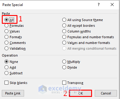 Apply the Paste Special Feature to Fix Right Click Copy and Paste Not Working in Excel