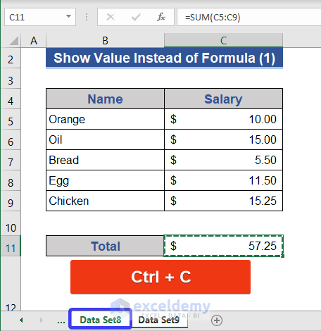 Remove Excel Formula from Multiple Sheets to View Values