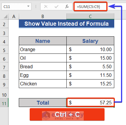 Paste Special Shortcut to View Value Rather Excel Formula