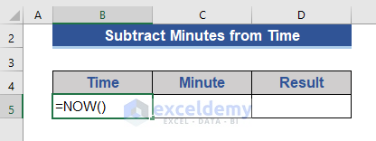 Generate Current Time in the Desired Format in Excel