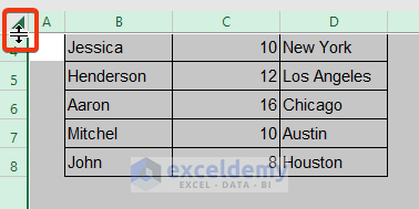 Mouse Click to Unhide Excel Top Rows