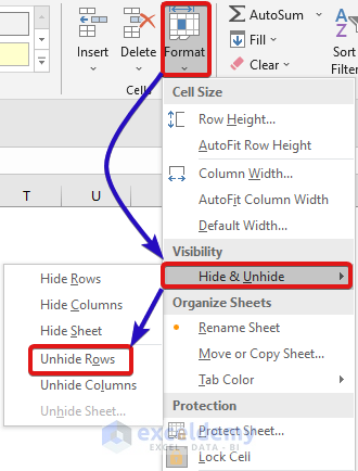 Unhide Top Rows Using Name Box Tool