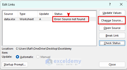 Linking Error Excel Why Do My Excel Links Keep Breaking? (3 Reasons with Solutions)