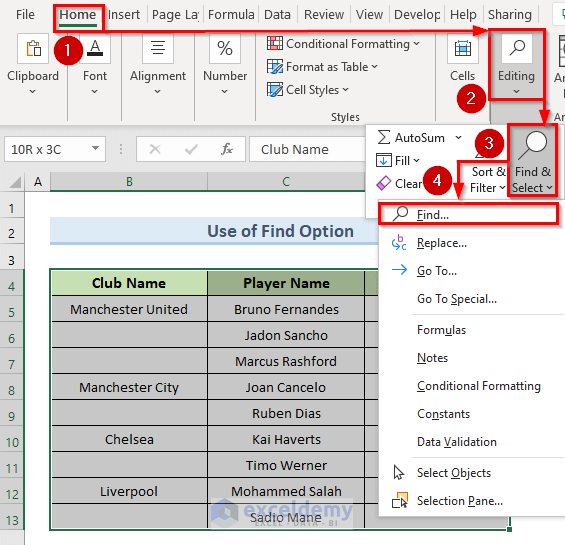 Use Find Option with Formula to Autofill Blank Cells with Value Above in Excel