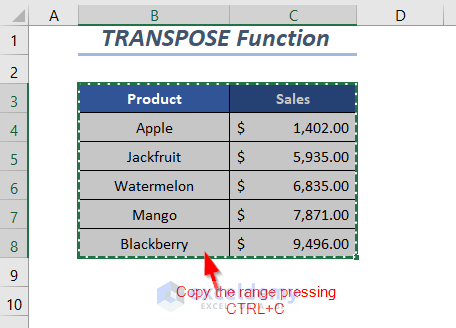 TRANSPOSE Function