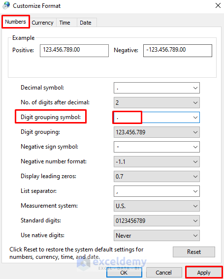 Temporary Change in Windows System Settings to Convert Number Format from Comma to Dot in Excel