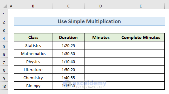 Insert Simple Multiplication to Convert Minutes to Decimal