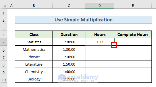 Converting Hours to Decimal in Excel with Simple Multiplication