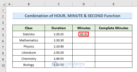 Combine HOUR, MINUTE, and SECOND Functions