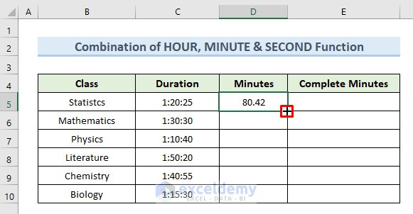 Combine HOUR, MINUTE, and SECOND Functions