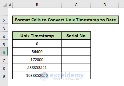 Convert Unix Timestamp to Date in Excel