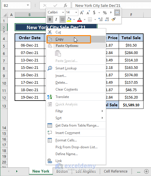 copy and paste feature-Excel Formula to Copy Text From One Cell to Another Sheet