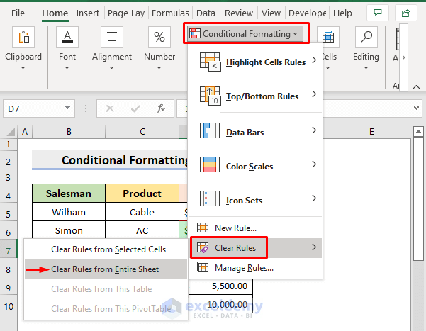Excel Conditional Formatting Issue