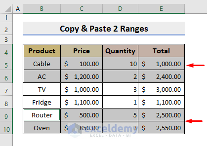 Copy and Paste 2 Ranges with Formulas