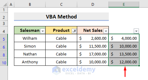 Paste a Set of Values to the Visible Cells Only with Excel VBA