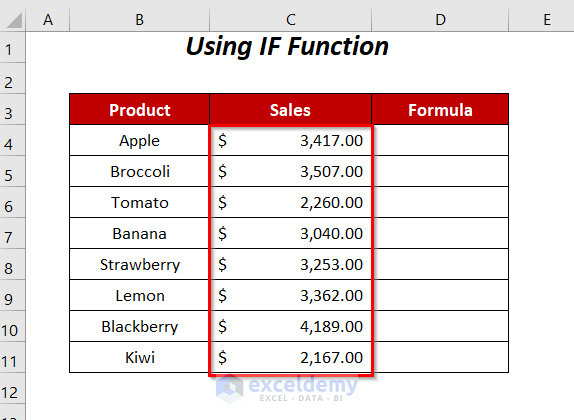 create a formula in Excel that will place the word yes