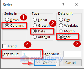 Adjust Date by 1 Year with Excel Fill Series Option