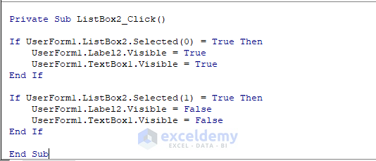 ListBox2 Code to Delete Hidden Rows in Excel VBA
