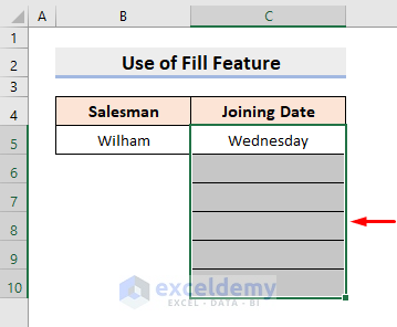 Use Fill Feature to Autofill Only Weekdays Based on Date