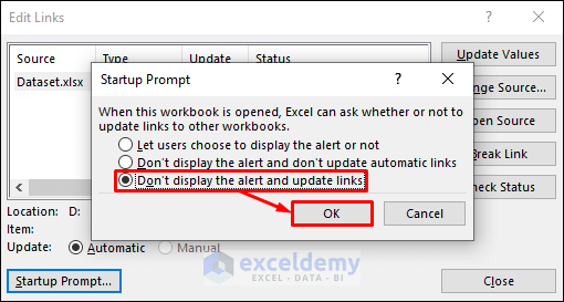 Fix: Excel Automatic Update of Links Has Been Disabled