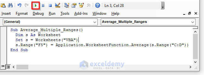Excel VBA to Calculate Average of Multiple Ranges