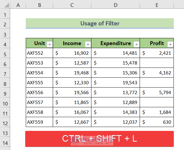 Apply Filter to Delete the Blank Cells That Are Not Really Blank in Excel