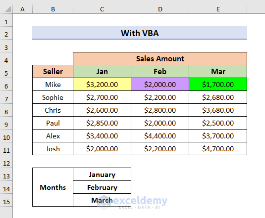 Excel VBA to Click One Cell and Highlight Another