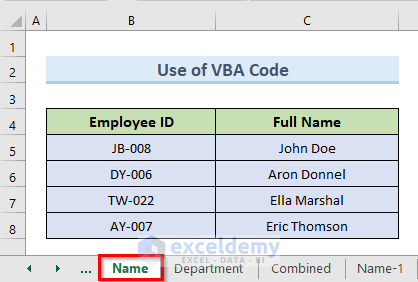 Use VBA to Combine Rows from Multiple Sheets in Excel