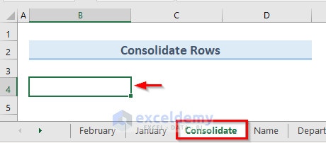 Combine Rows from Multiple Sheets in Excel Using Consolidate Option