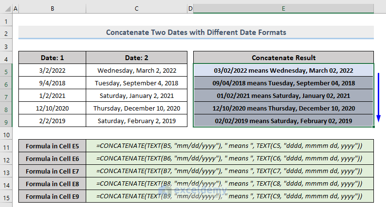 Concatenate two date doesn't becomes number Excel