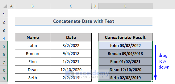 Excel Concatenate Date with Text doesn't becomes number