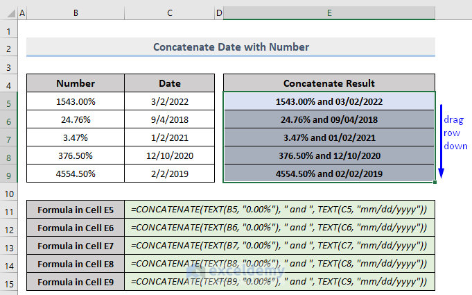Concatenate Date with numbers doesn't becomes number Excel