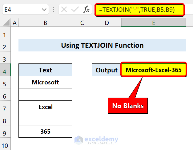 Concatenate Multiple Cells But Ignore Blanks in Excel