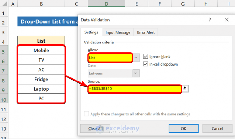 How To Create Excel Drop Down List For Data Validation 8 Ways How To Create Excel Drop Down List For Data Validation 8 Ways