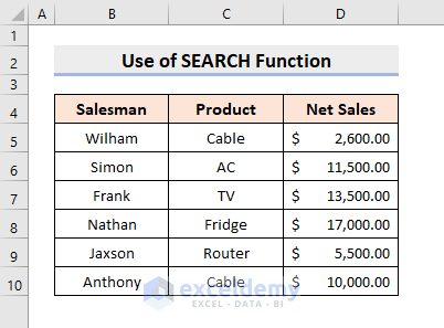 Excel SEARCH Function to Format Cells