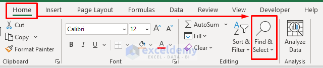 Fix Formula Bar Is Not Showing Text with ‘Find & Select’ Option