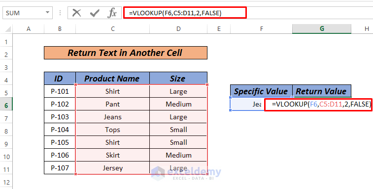 excel if cell contains text then add text in another cell by VLOOKUP