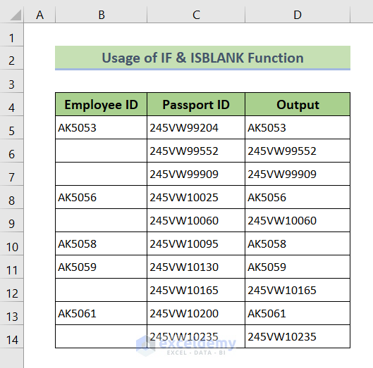 If a Cell is Blank then Copy Another Cell in Excel