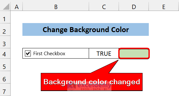 Excel to Change Cell Color If Checkbox Is Checked 