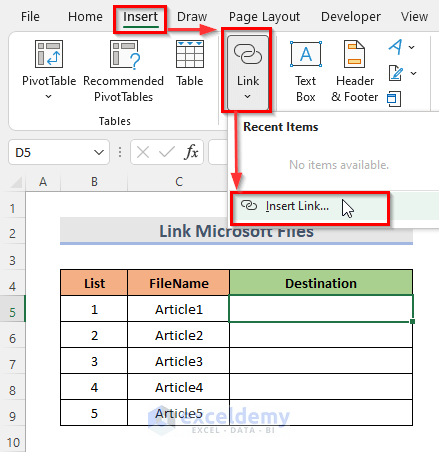 5 Different Approaches to Link Files in Excel