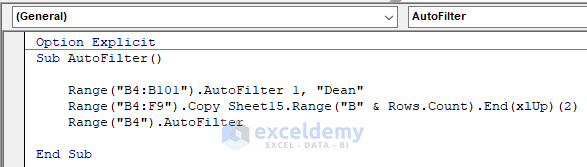 VBA Macro to Copy and Paste Data from One Worksheet to Another with autofilter in Excel