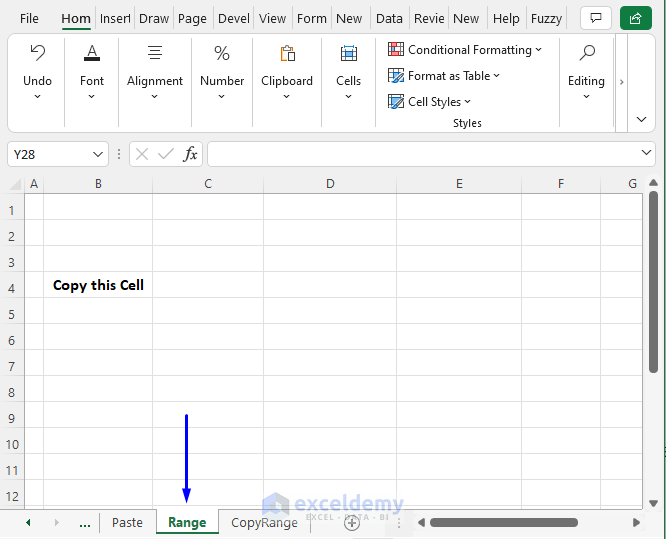 Dataset of VBA Macro to Copy and Paste Single Data from One Worksheet to Another in Excel