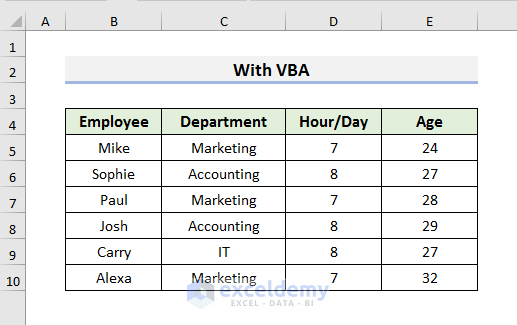Excel VBA to Reset Cell Size to Default