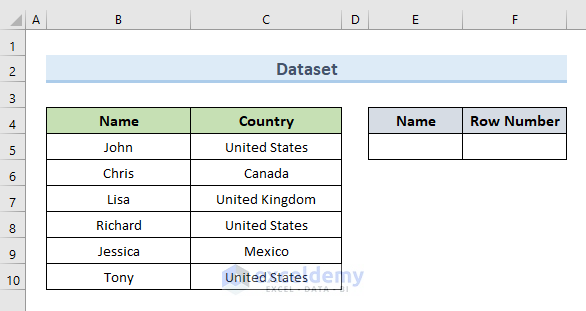 7 Methods to Return Row Number of a Cell Match in Excel