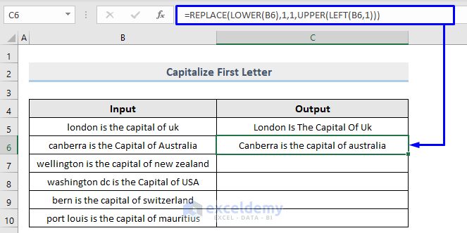 excel text format capitalize only first letter and lower the rest